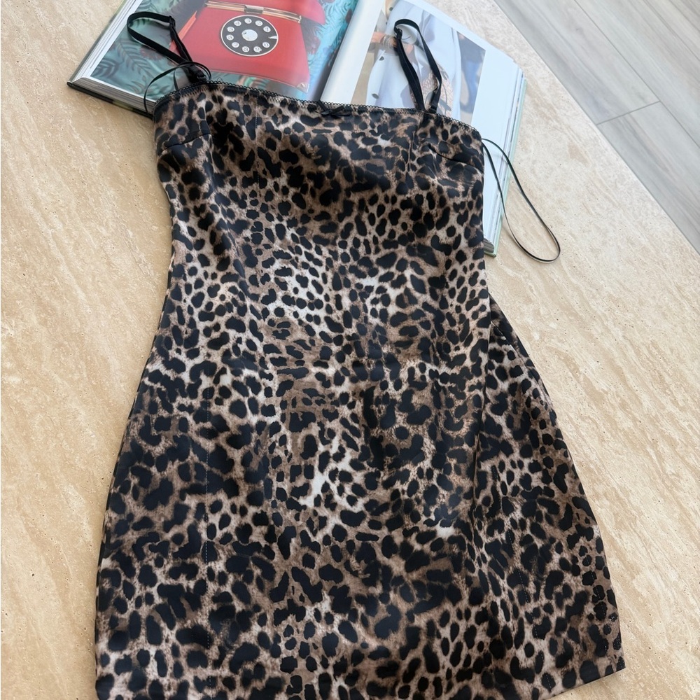 Zara Animal Print Spaghetti Strap Dress